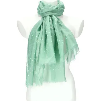 Šátek Dámský letní jednobarevný šátek s puntíky 180x69 cm zelená