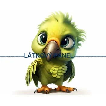 Látkový panel - Papoušek - PT-15 Velikost: 30x30cm, Materiál: Kočárkovina