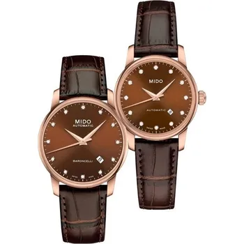 Hodinky SET Mido Baroncelli M8600.3.64.8 a M7600.3.64.8 + 5 let záruka a dárek ZDARMA