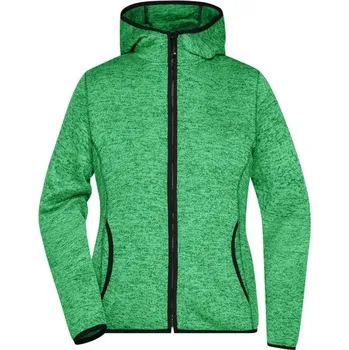 Dámská mikina James & Nicholson (Daiber) Dámská mikina s kapucí na zip JN588 - Zelený melír / černá | M