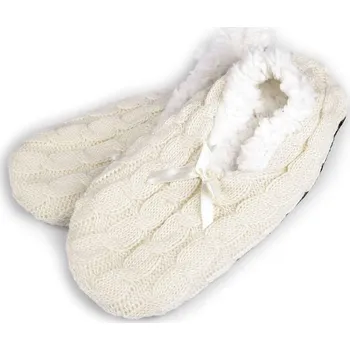 Dámské baleríny Dámské zimní balerínky s protiskluzem - 1 (vel. 35-38) krémová světlá