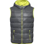 James & Nicholson (Daiber) Lehká pánská péřová vesta JN1062 - Tmavě šedá / žlutozelená | L