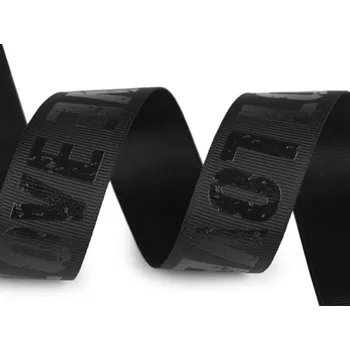 Lampas / rypsová oděvní stuha Love šíře 25 mm METRÁŽ - černá