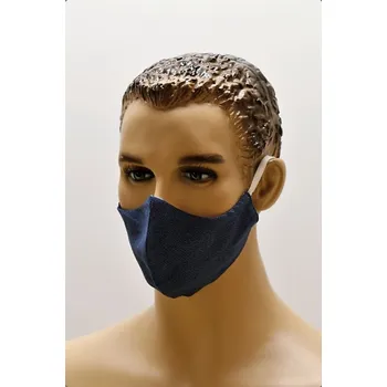 rouška Bavlněná Dvouvrstvá rouška denim modrá