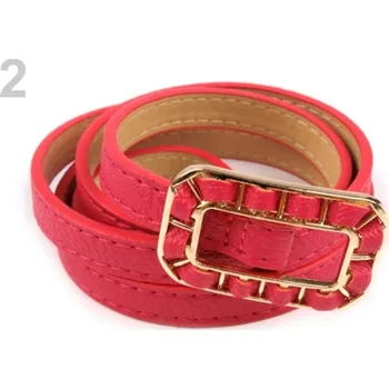 Módní doplněk Dámský pásek se sponou šíře 1,2 cm - 2 růžová malinová