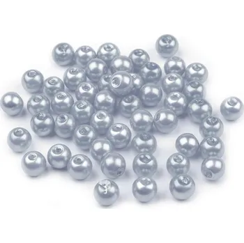 Korálek Skleněné voskové perly Ø6 mm 50g - 18 B stříbrná - světlá