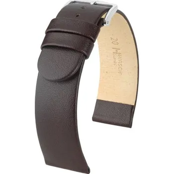 Módní doplněk Řemínek Hirsch Scandic - hnědý - 20 mm - L – Standardní délka (doporučujeme) - 20 mm - Stříbrná + 5 let záruka a dárek ZDARMA