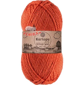 Příze Příze s vlnou Kartopu Melange wool 100 g - K1210 oranžová