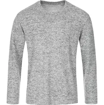 Pánský svetr Stedman Pánský svetr s dlouhým rukávem - Světle šedý melír | M