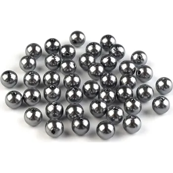 Korálek Plastové voskové korálky / perly Glance Ø8 mm 20g - F60 šedá