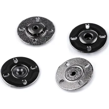 Knoflík Designové patentky / druky Ø21 mm 2 páry - nikl černý