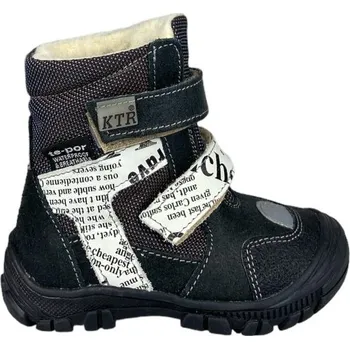 Dívčí zimní obuv KTR zimní kotníková obuv s membránou černobílé - 20