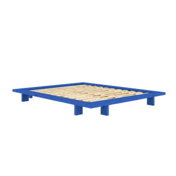 JAPAN BED natural pine (postel z borovice) 160*200 cm vivid blue