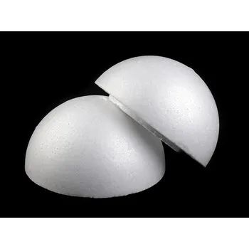 Vánoční dekorace Polystyrenová koule dvoudílná dutá Ø14,5 cm - bílá