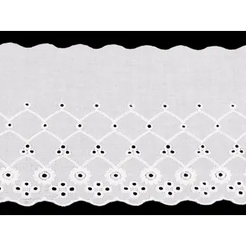 Bavlněná madeira - štykování šíře 12 cm METRÁŽ - Off White