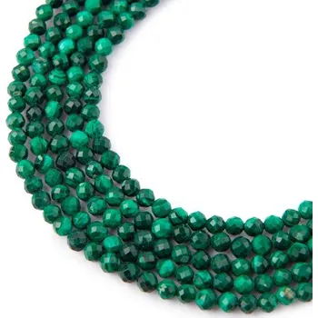 Dětské navlékací korálky Korálky z minerálu Malachit 4 mm broušené