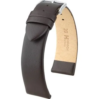 Řemínek na hodinky Řemínek Hirsch Toronto - hnědý - 12 mm - L – Standardní délka (doporučujeme) - 10 mm - Stříbrná + 5 let záruka a dárek ZDARMA