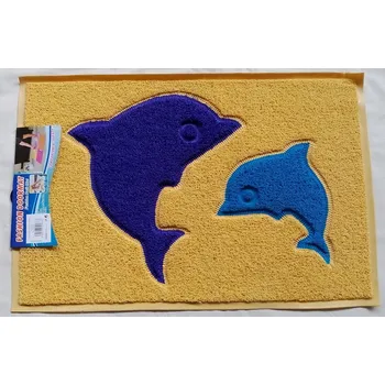 Koupelnová předložka Koupelnová předložka - rohožka žlutá, vzor delfín 60 x 90 cm UNISON (DELFÍN 60 x 90 cm, vzor 2622)