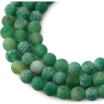 Dětské navlékací korálky Korálky z minerálu Zelený praskaný achát matný 8 mm