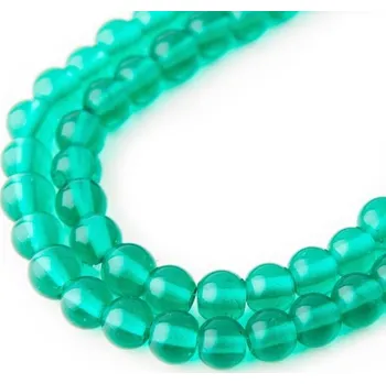 Korálek Skleněné Mala korálky 8 mm zelenomodré