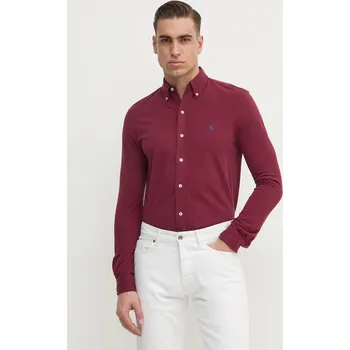 Pánská košile Bavlněná košile Polo Ralph Lauren červená barva, regular, s límečkem button-down, 710654408, XXL, 93X