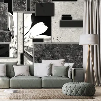 Tapeta Dovido Tapeta černobílá květinová abstrakce