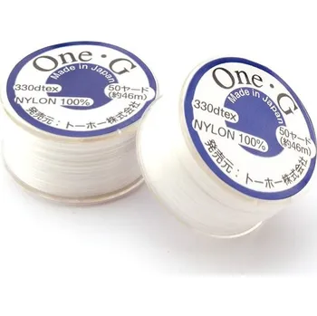 Korálek TOHO Rokajlové korálky - Toho One-G nylonová nit bílá č. 1