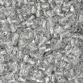 Dětské navlékací korálky Manumi české broušené korálky 3 mm Crystal Silver Lined