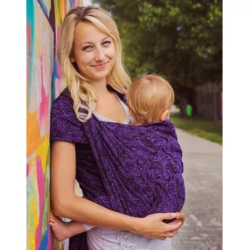 Šátek na nošení dítěte Lenire Flora Violet - délka 5,2m