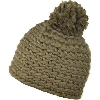 Čepice Velká čepice s bambulí khaki