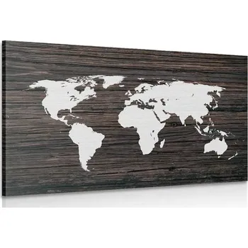 Obraz Dovido Obraz mapa světa na dřevě