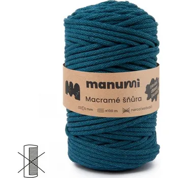 Příze Manumi Macramé šňůra 5mm petrolejová