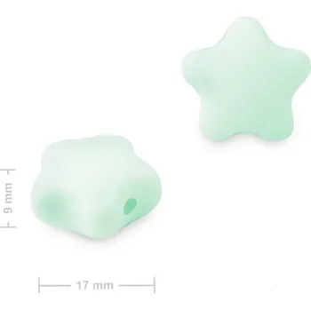 Dětské navlékací korálky Silikonové korálky hvězdička 17x16x9 mm Mint Green