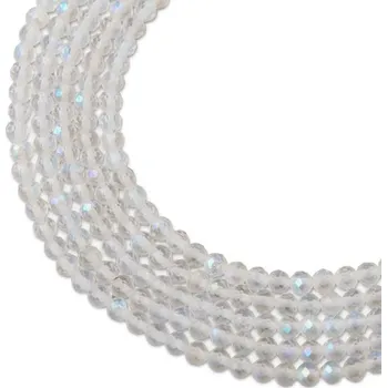 Dětské navlékací korálky Korálky z minerálu Křišťál s leskem 4 mm broušené