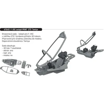 Plastikový model Eduard 1/72 F-35C cockpit PRINT (TAMIYA)