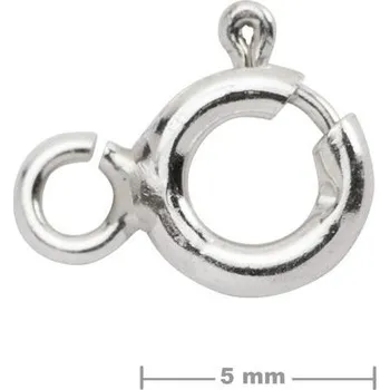 Přívěsek Stříbrný pérový kroužek s plochým očkem 5 mm