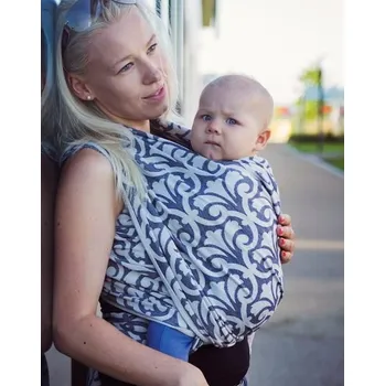 Šátek na nošení dítěte Lenire Campanula kobalt - délka 4,2m