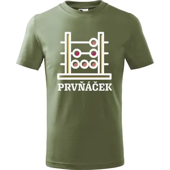 DOBRÝ TRIKO Dětské tričko Prvňáček počítadlo Velikost: 110 /4 roky, Barva: Khaki