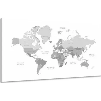 Obraz Dovido Obraz černobílá mapa světa ve vintage vzhledu