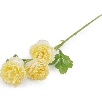 umělá květina Umělá pivoňka - 2 krémová sv.