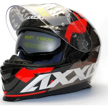 Helma na motorku AXXIS Integrální helma EAGLE SV DIAGON Červená - Velikost M