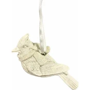 Vánoční ozdoba Vánoční ozdoba ptáček s šálou na zavěšení, 10 cm