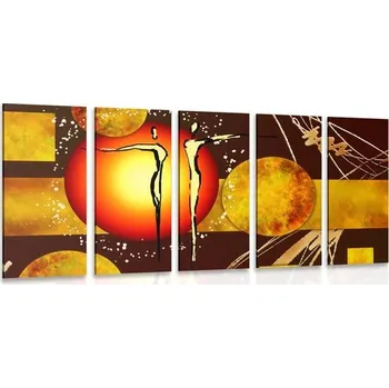 Obraz Dovido 5-dílný obraz etno zamilovaný pár