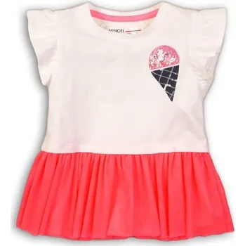 Tunika dívčí s krátkým rukávem, Minoti, Hut 8, bílá - 86/92 | 18-24m