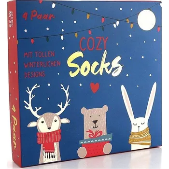 Dámské ponožky Veselé ponožky s obrázky zvířat pestrobarevné/krabička 4 páry - 39-42 | P681521