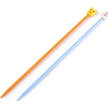 Nástroj na niť a příze Rovné jehlice dětské č. 3,25; 4; 5; 6; Pony - 4 mm mix barev