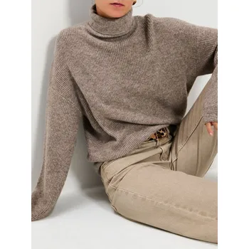 Dámská móda Sinsay - Melanžový rolák - hnědá - 231GT-84M - 231GT-84M-M