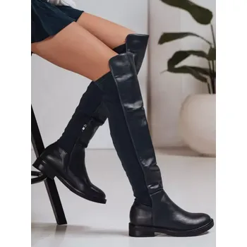 Dámské kozačky Dámské boty DSTREET ZY1281 ČERNÁ 36