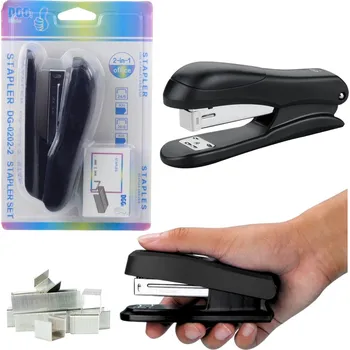 LEAN Černá kancelářská sešívačka do 30 listů Sada sešívaček 24/6 13 cm