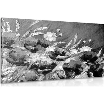 Obraz Dovido Obraz malované polní máky v černobílém provedení